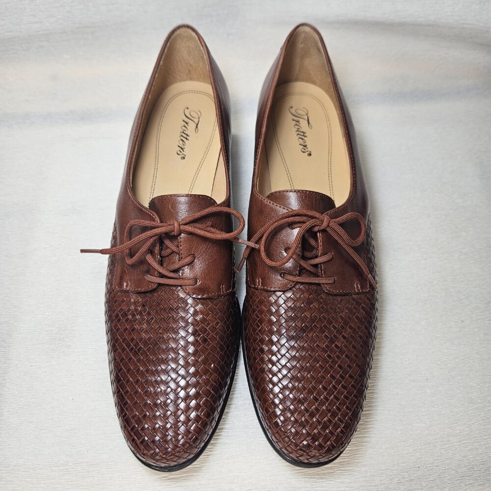 Lizzie Trotters Tailored Oxford Shoes Brown Leather NWOT 10N - Picture 2 of 10
